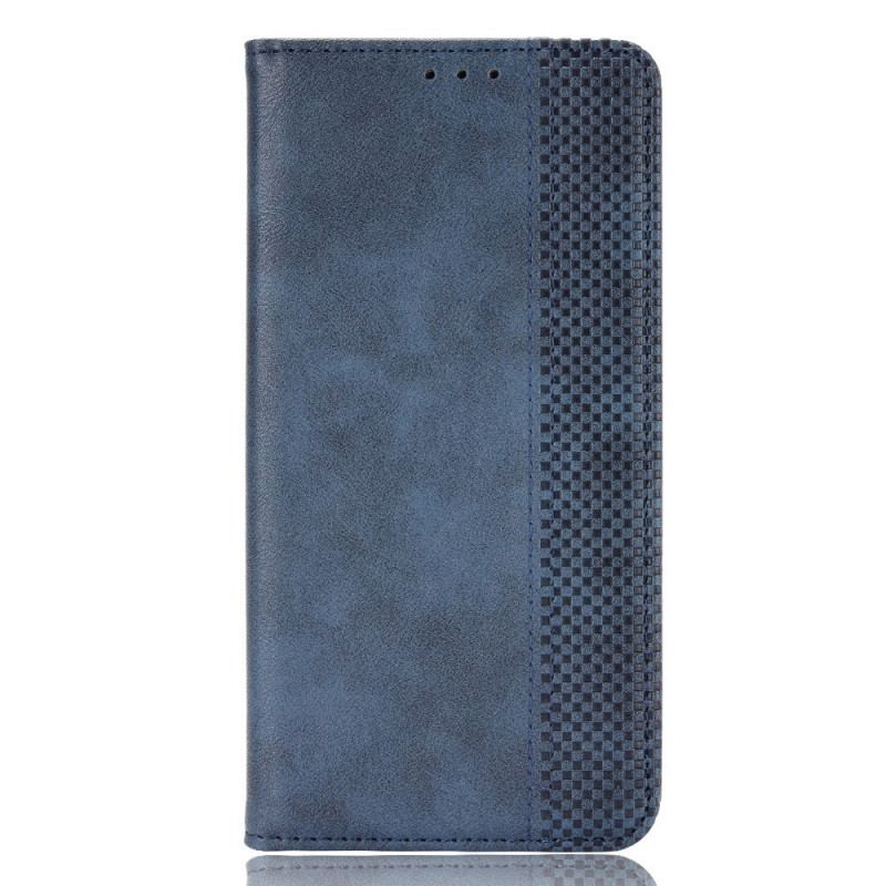 Capa De Celular Para Poco F3 Flip Efeito Couro Vintage Estilizado