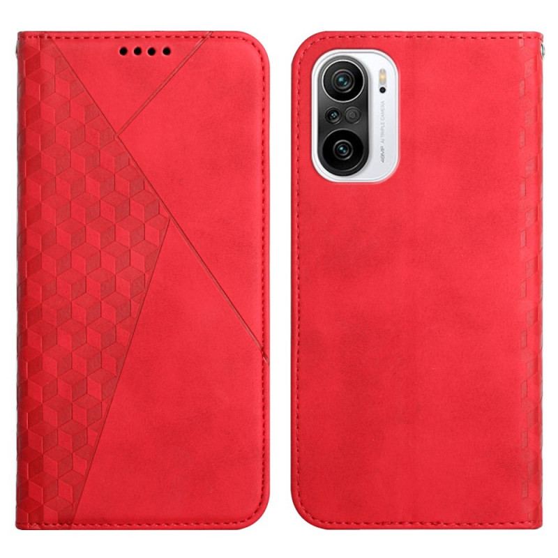 Capa De Celular Para Poco F3 Flip Efeito Geocouro