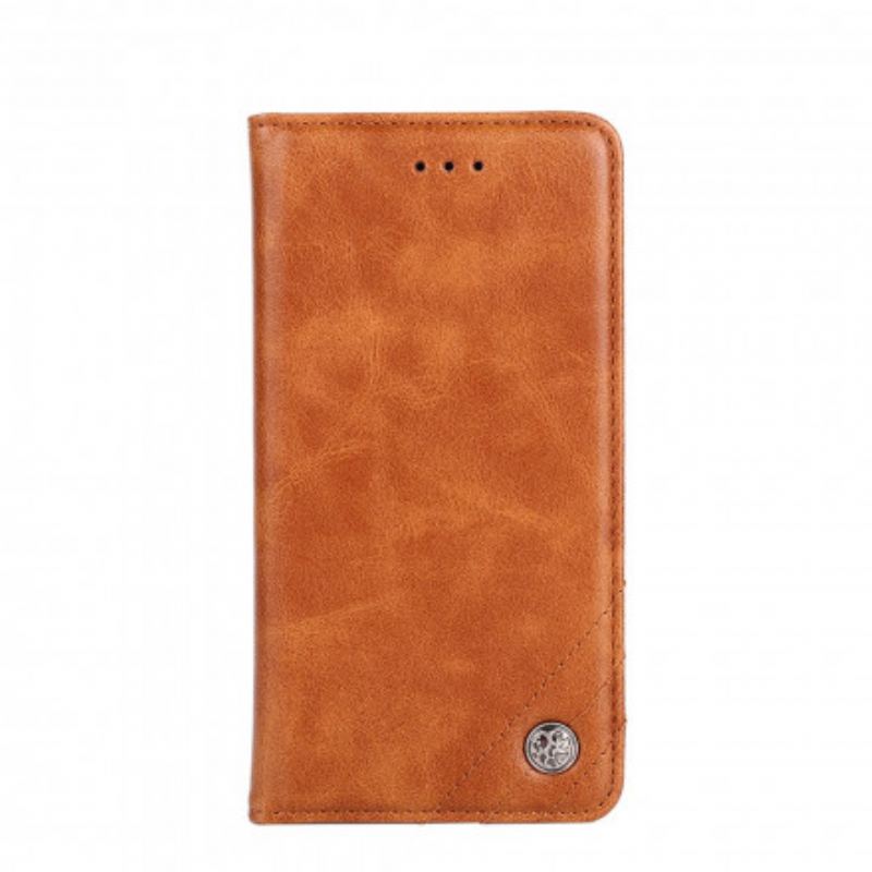 Capa De Celular Para Poco F3 Flip Estilo Rebite De Couro