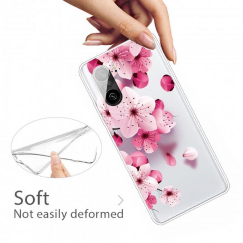 Capa De Celular Para Poco F3 Pequenas Flores Cor De Rosa