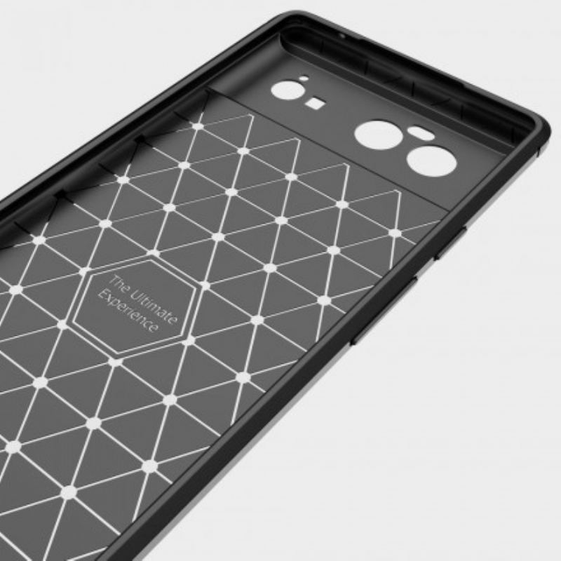 Capa De Celular Para Google Pixel 6 Pro Fibra De Carbono Escovada