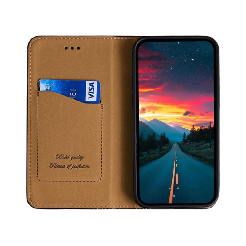 Capa De Celular Para Google Pixel 6 Pro Flip Costura De Couro Rachado De Lichia