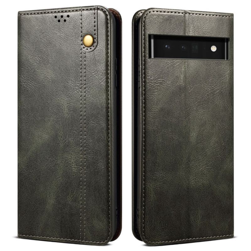 Capa De Celular Para Google Pixel 6 Pro Flip Couro Sintético Encerado