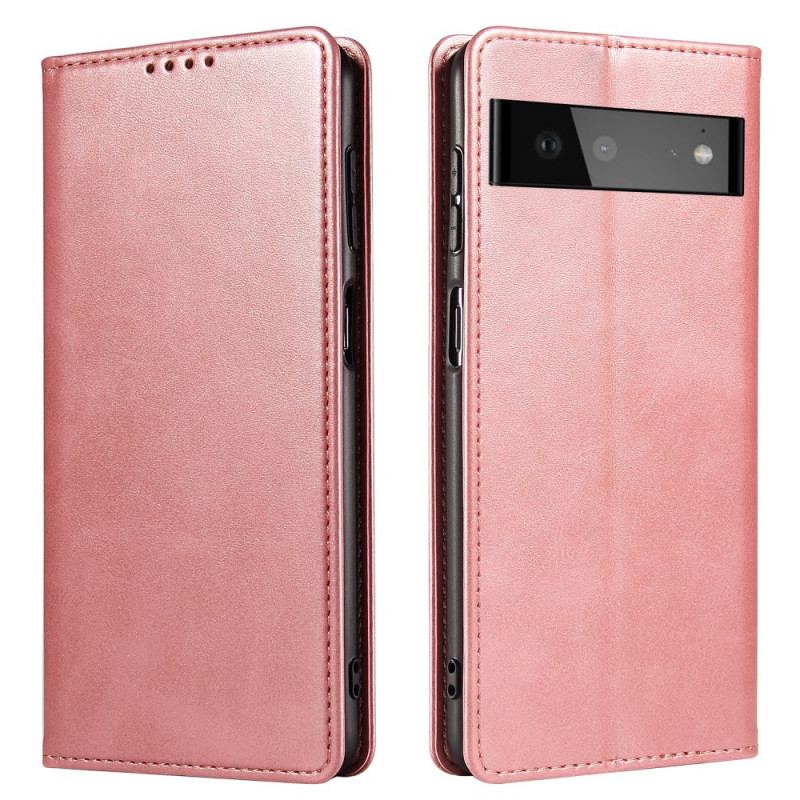 Capa De Celular Para Google Pixel 6 Pro Flip Efeito Couro Magnético