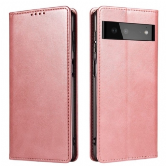 Capa De Celular Para Google Pixel 6 Pro Flip Efeito Couro Magnético