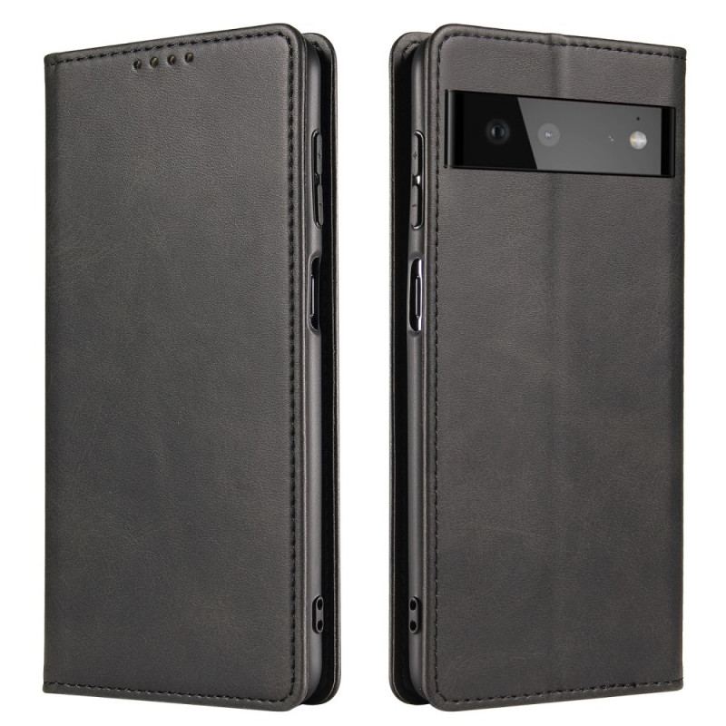 Capa De Celular Para Google Pixel 6 Pro Flip Efeito Couro Magnético