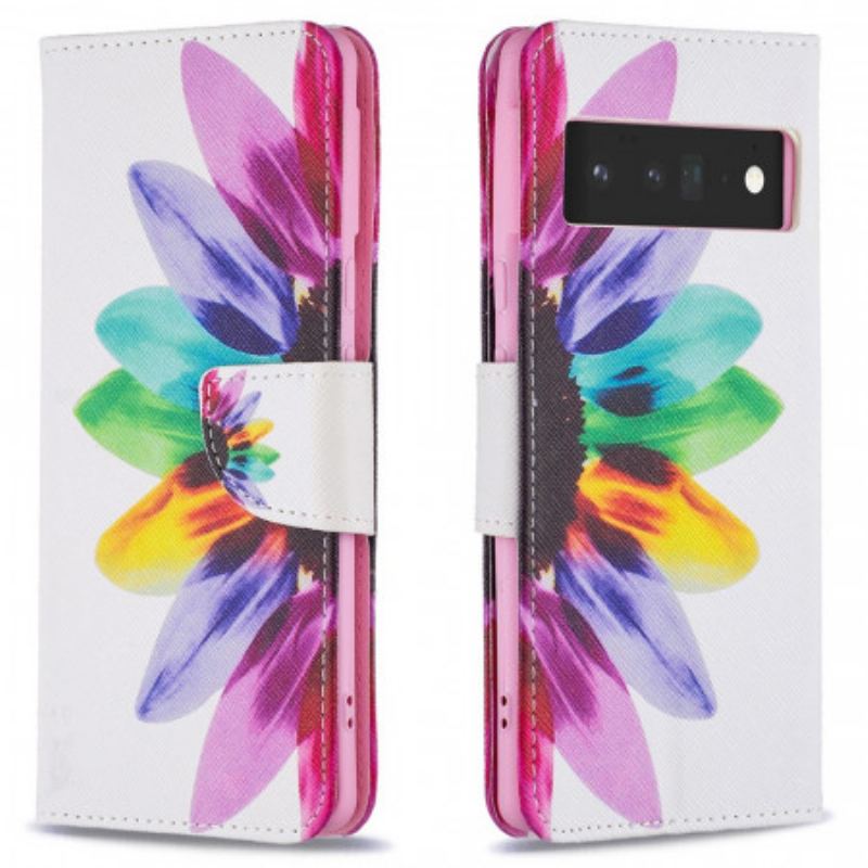 Capa De Celular Para Google Pixel 6 Pro Flip Flor Aquarela