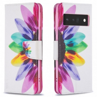 Capa De Celular Para Google Pixel 6 Pro Flip Flor Aquarela