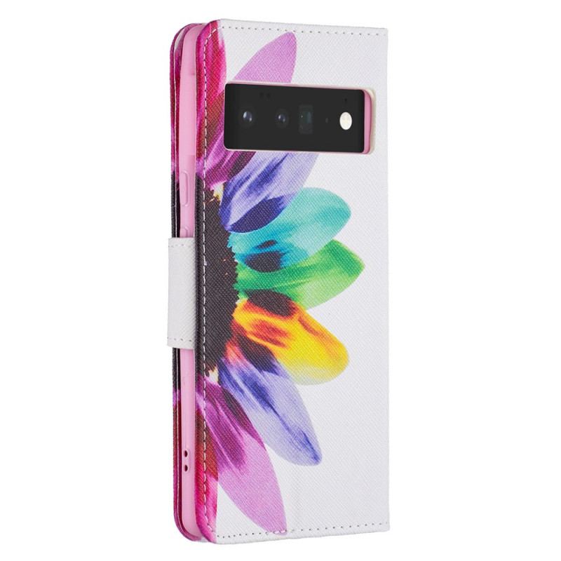 Capa De Celular Para Google Pixel 6 Pro Flip Flor Aquarela