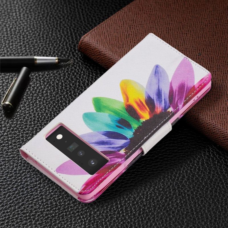 Capa De Celular Para Google Pixel 6 Pro Flip Flor Aquarela