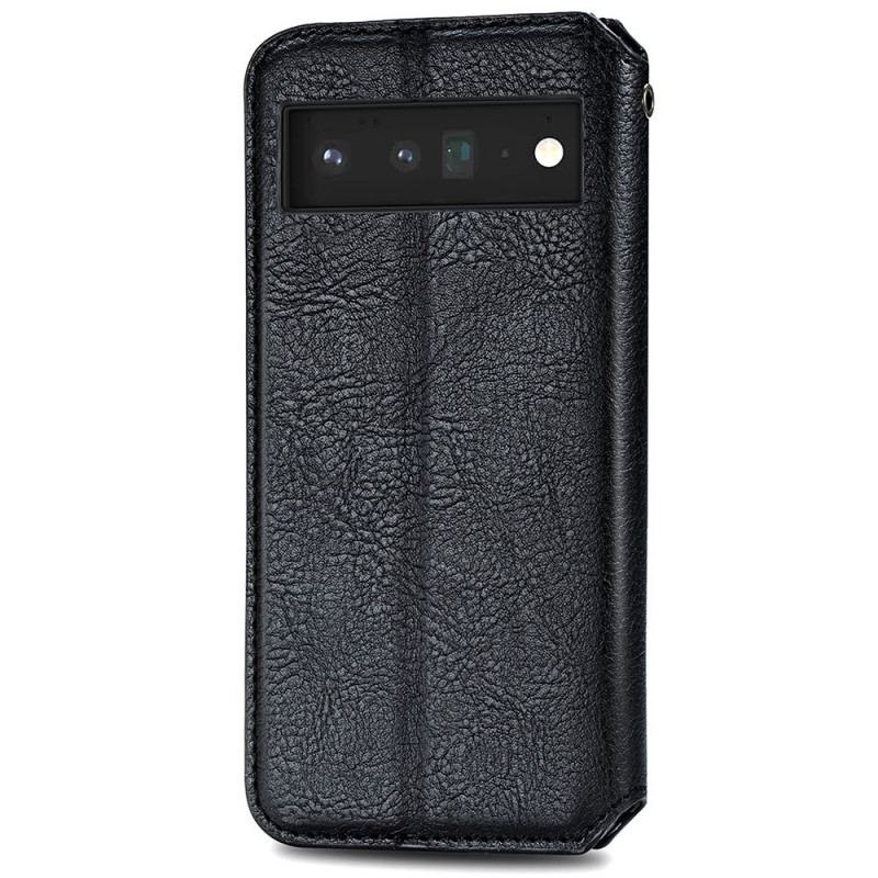 Capa De Celular Para Google Pixel 6 Pro Flip Textura Diamante Efeito Couro