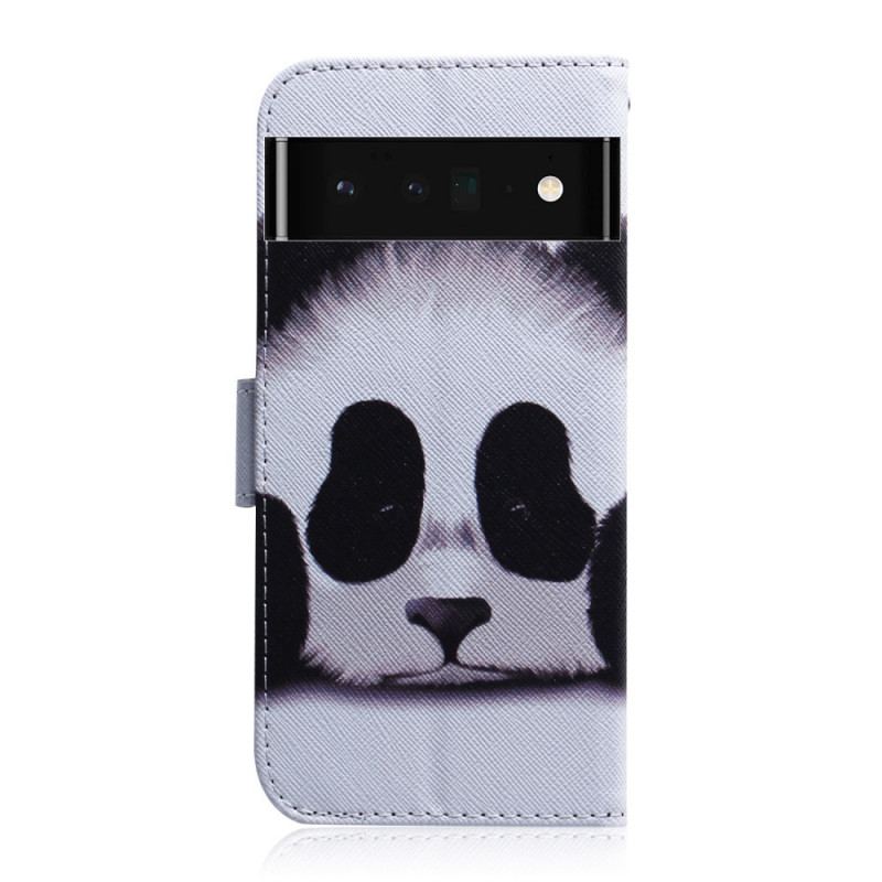 Capa De Couro Para Google Pixel 6 Pro Cara De Panda