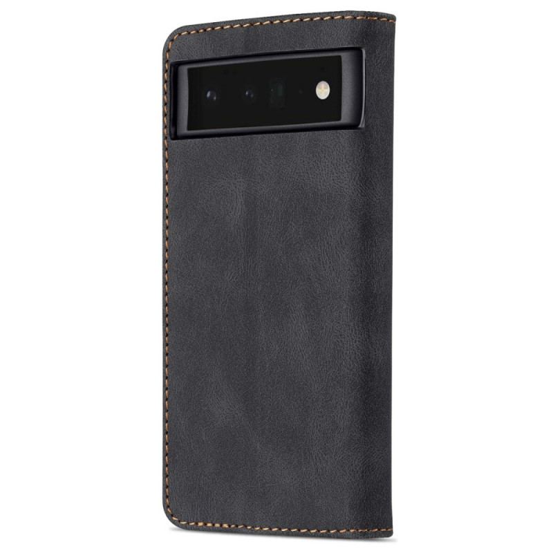 Capa De Couro Para Google Pixel 6 Pro Costura Azns