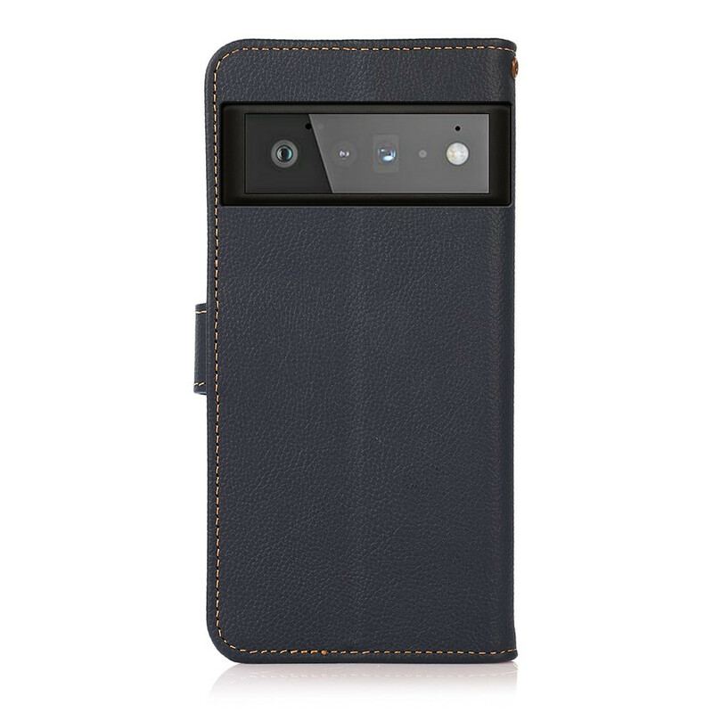 Capa De Couro Para Google Pixel 6 Pro Couro Khazneh