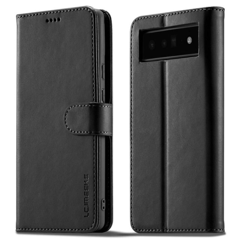 Capa De Couro Para Google Pixel 6 Pro Lc.imeeke Efeito Couro