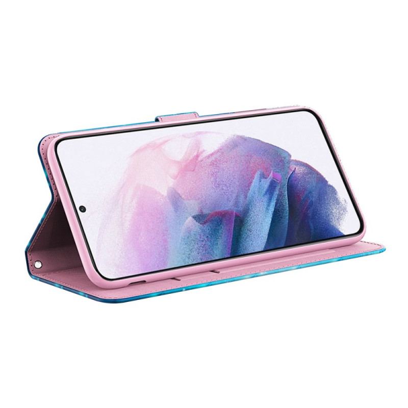 Capa De Couro Para Google Pixel 6 Pro Pássaro Aquarela