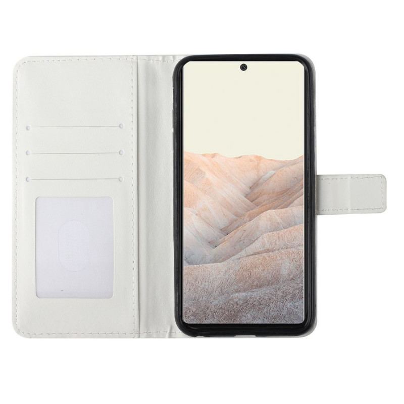 Capa Em Pele Para Google Pixel 6 Pro Borboletas De Gelo