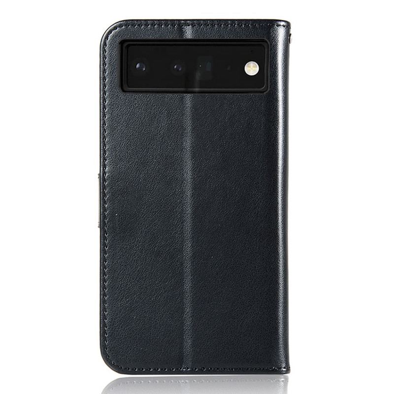 Capa Em Pele Para Google Pixel 6 Pro Coruja Apanhador De Sonhos Efeito Couro