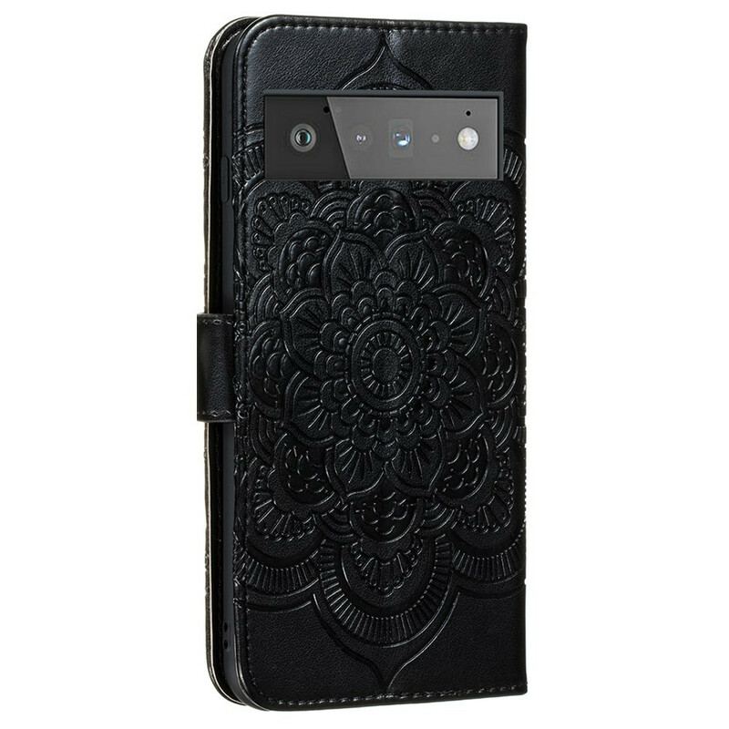 Capa Em Pele Para Google Pixel 6 Pro Mandala Completa