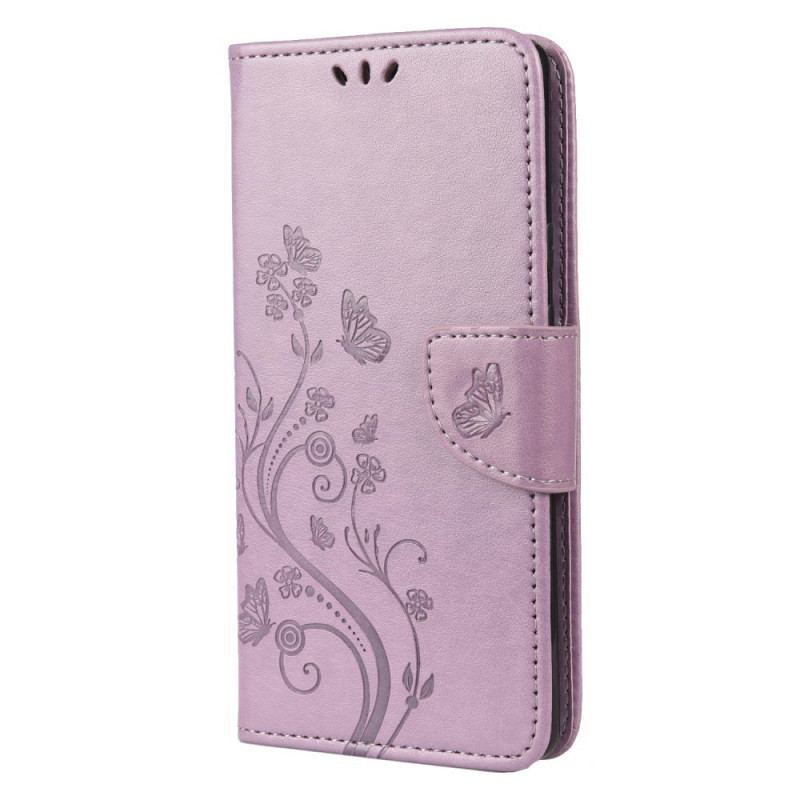 Capa Flip Para Google Pixel 6 Pro Borboletas E Flores