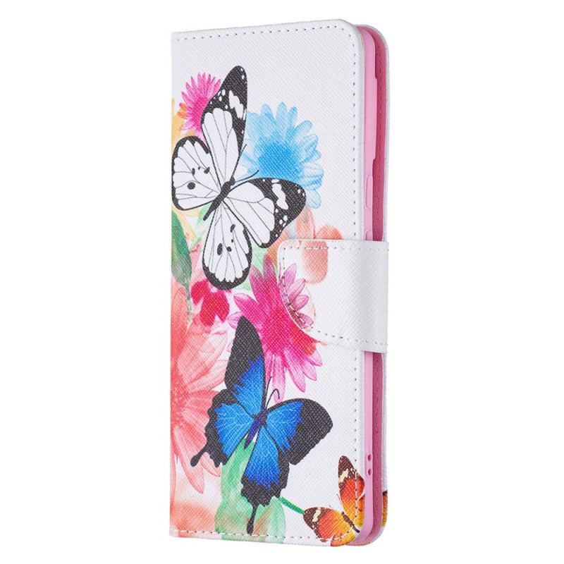 Capa Flip Para Google Pixel 6 Pro Borboletas Pintadas