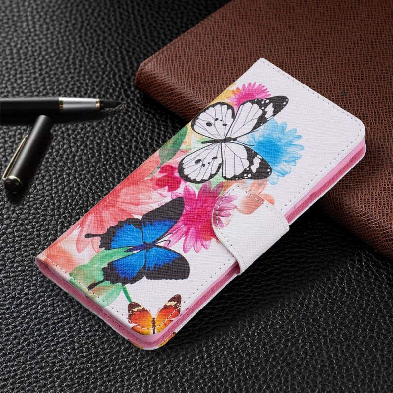 Capa Flip Para Google Pixel 6 Pro Borboletas Pintadas