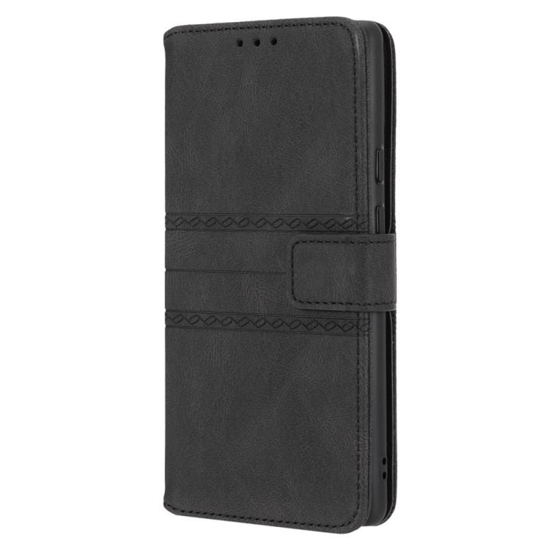 Capa Flip Para Google Pixel 6 Pro Costuras De Renda