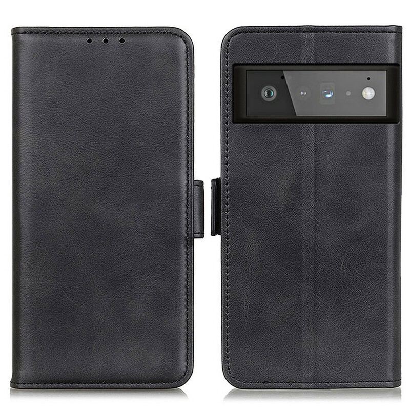 Capa Flip Para Google Pixel 6 Pro De Couro Aba Dupla