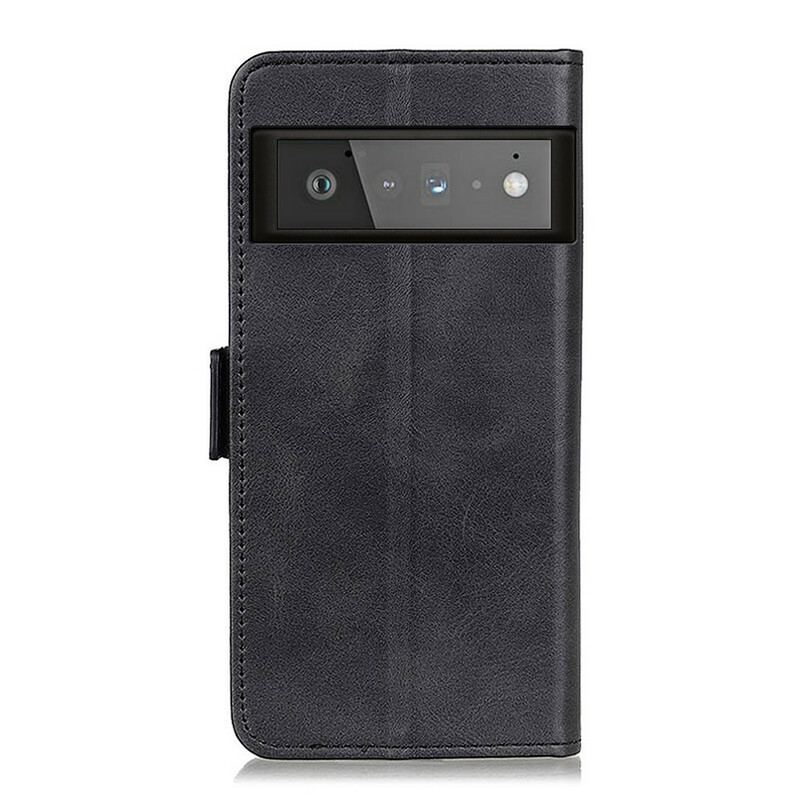 Capa Flip Para Google Pixel 6 Pro De Couro Aba Dupla