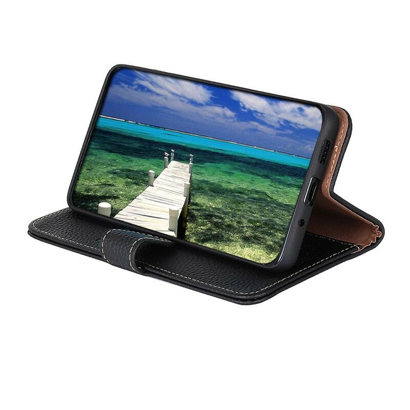 Capa Flip Para Google Pixel 6 Pro Couro Lichia Khazneh