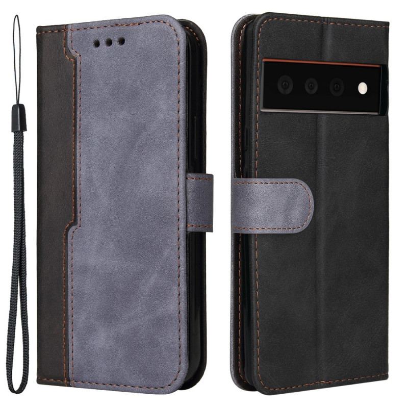 Capa Flip Para Google Pixel 6 Pro Dois Tons