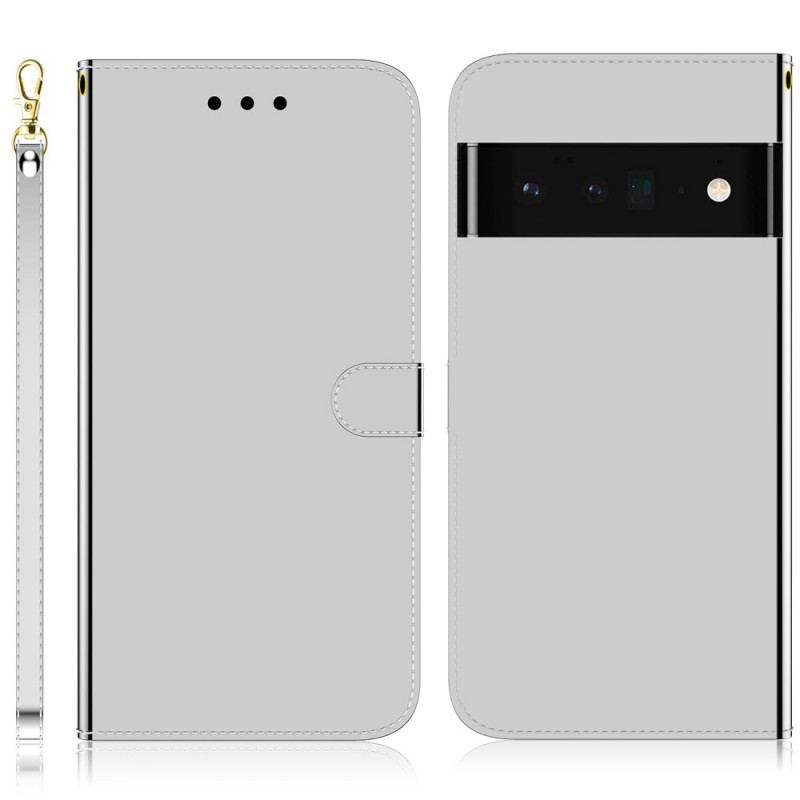 Capa Flip Para Google Pixel 6 Pro Capa De Espelho De Couro Sintético