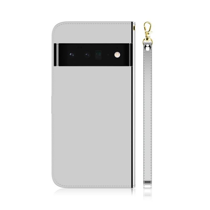 Capa Flip Para Google Pixel 6 Pro Capa De Espelho De Couro Sintético