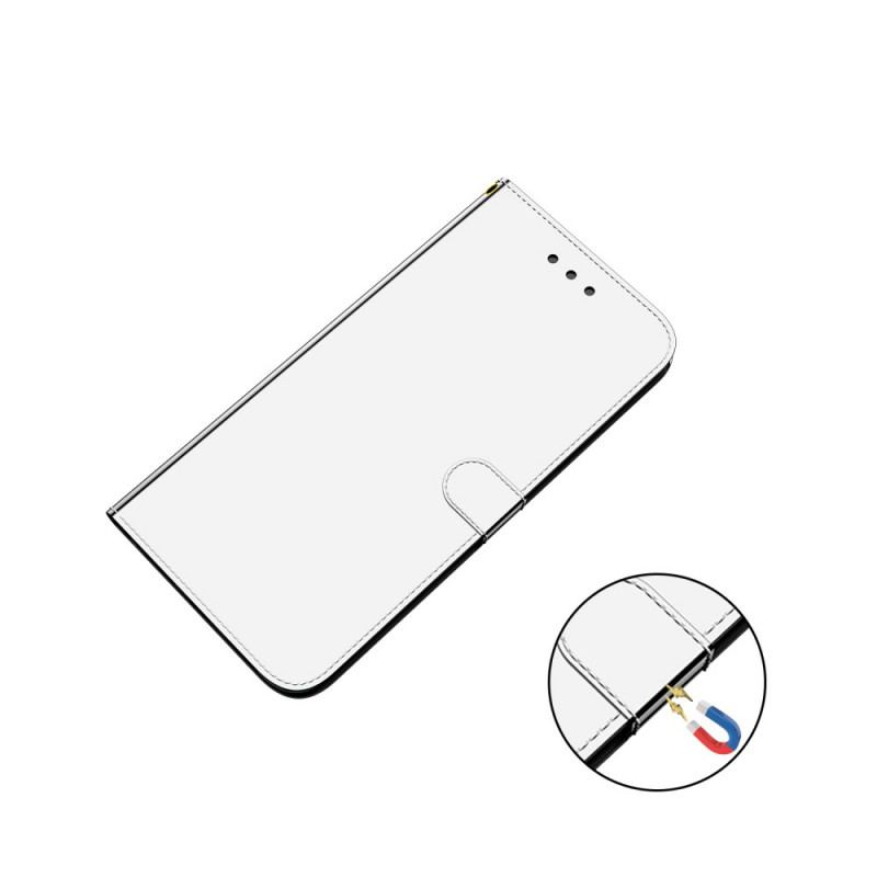 Capa Flip Para Google Pixel 6 Pro Capa De Espelho De Couro Sintético