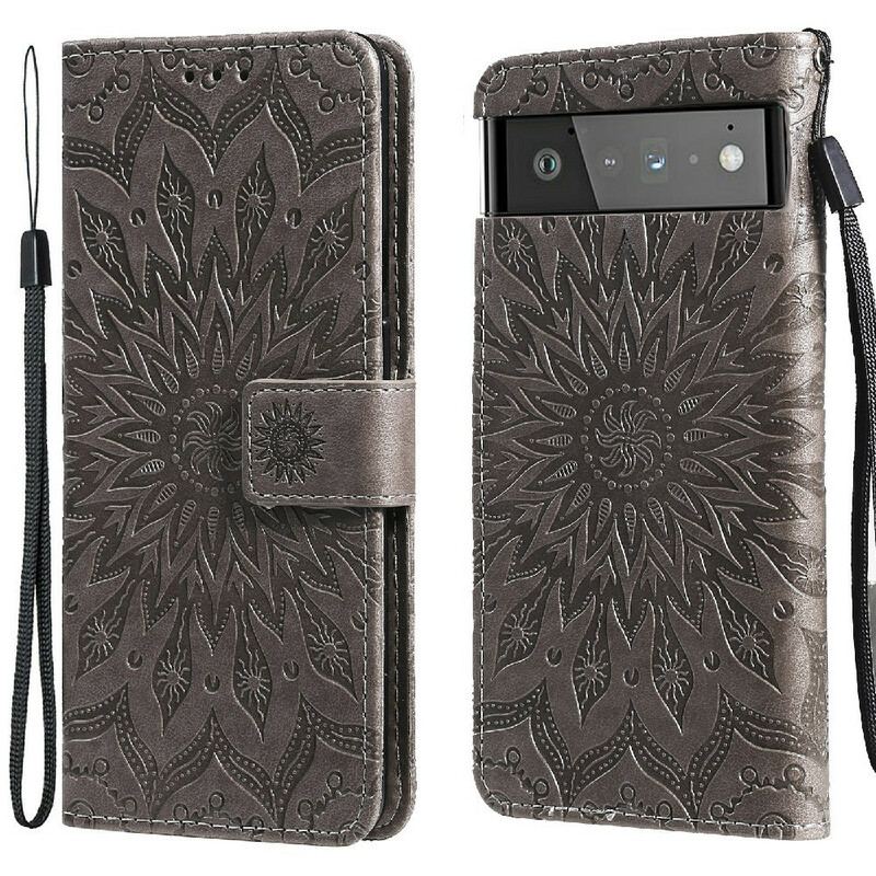 Capa Flip Para Google Pixel 6 Pro Flor Do Sol