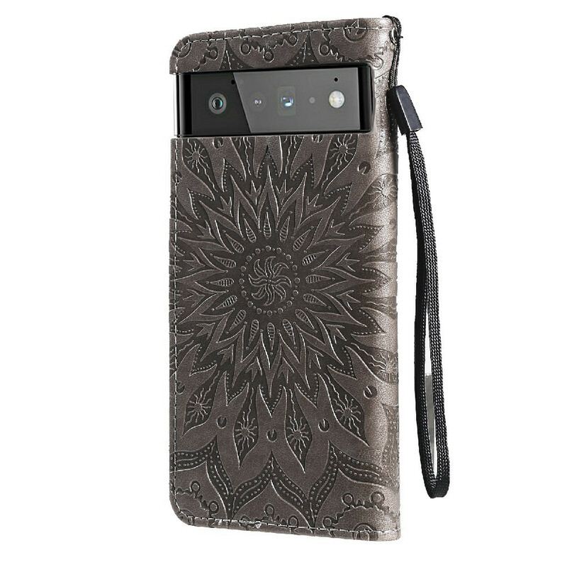 Capa Flip Para Google Pixel 6 Pro Flor Do Sol