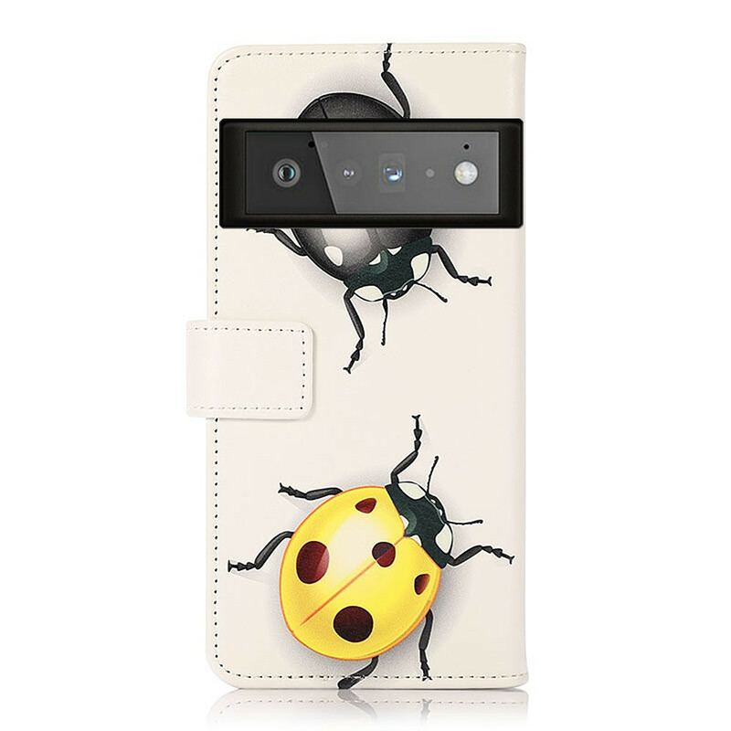 Capa Flip Para Google Pixel 6 Pro Joaninhas