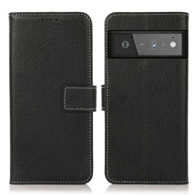 Capa Flip Para Google Pixel 6 Pro Textura Lichia