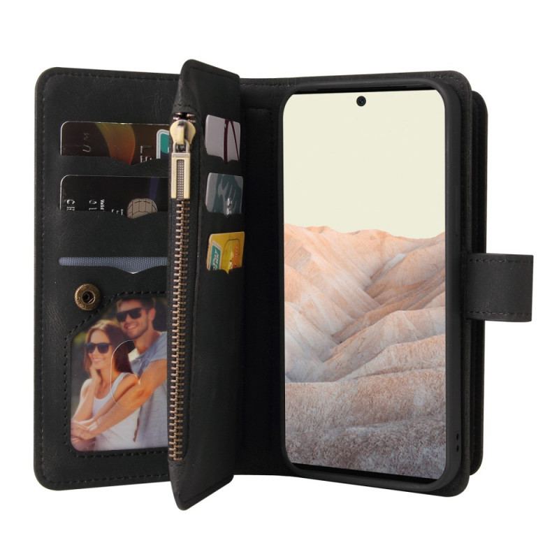 Capa Flip Para Google Pixel 6 Pro Titular De Cartão Multifuncional Para 10