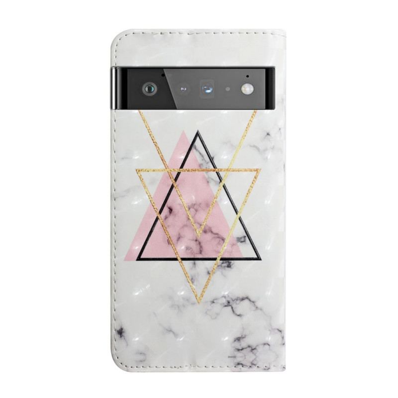 Capa Flip Para Google Pixel 6 Pro Triângulo De Lantejoulas