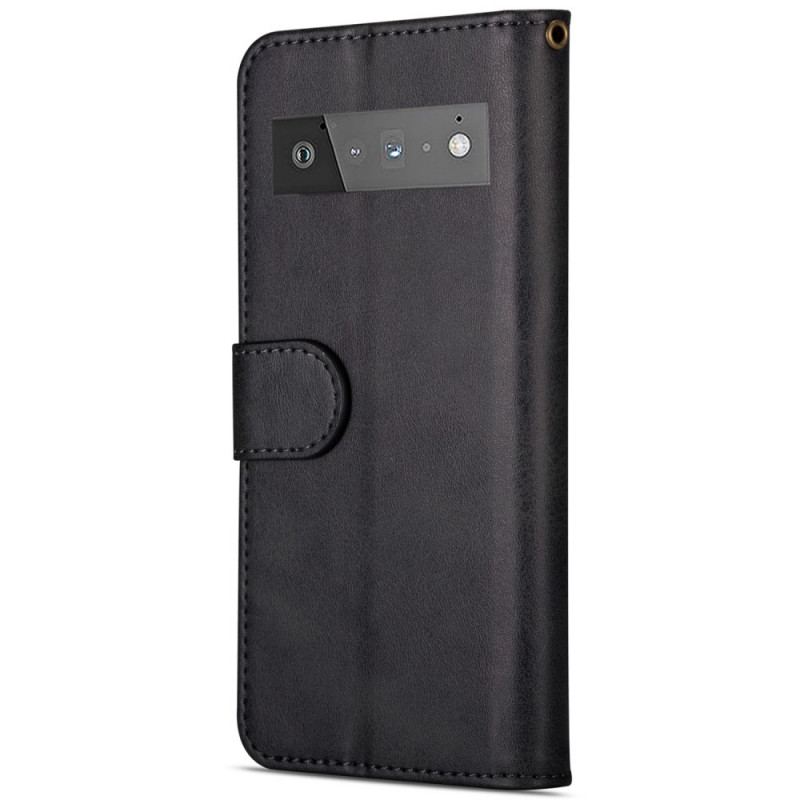 Capa Folio Para Google Pixel 6 Pro Bolsa Com Cordão