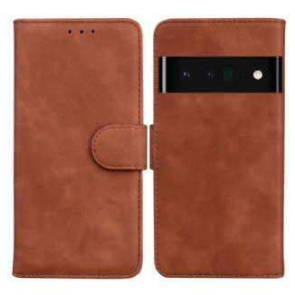 Capa Folio Para Google Pixel 6 Pro Efeito Couro Monocromático