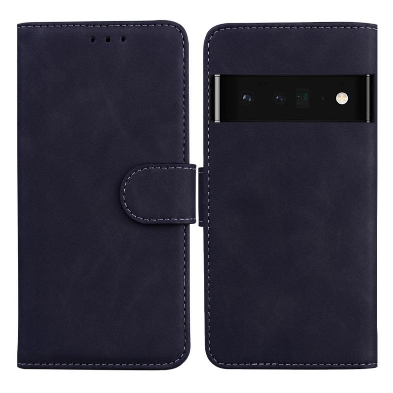 Capa Folio Para Google Pixel 6 Pro Efeito Couro Monocromático