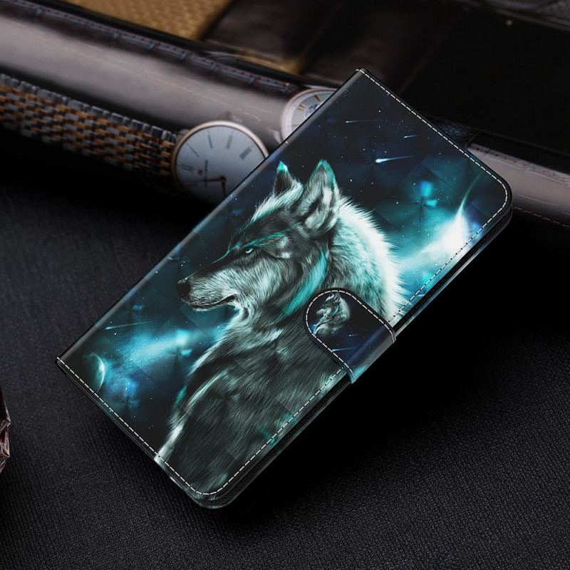 Capa Folio Para Google Pixel 6 Pro Lobo Majestoso