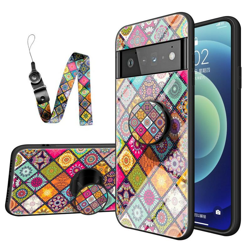 Capa Para Google Pixel 6 Pro Suporte Magnético Patchwork