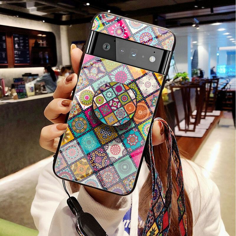 Capa Para Google Pixel 6 Pro Suporte Magnético Patchwork