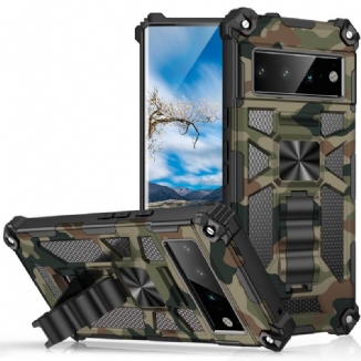 Capa Para Google Pixel 6 Pro Suporte Removível De Camuflagem