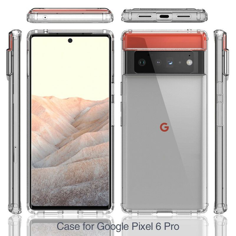 Capa Para Google Pixel 6 Pro Titular Do Cartão Transparente