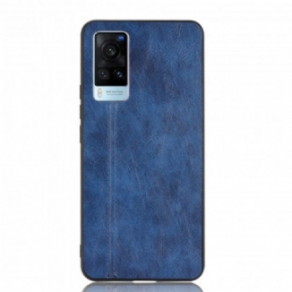 Capa De Celular Para Vivo X60 Efeito Couro Couture