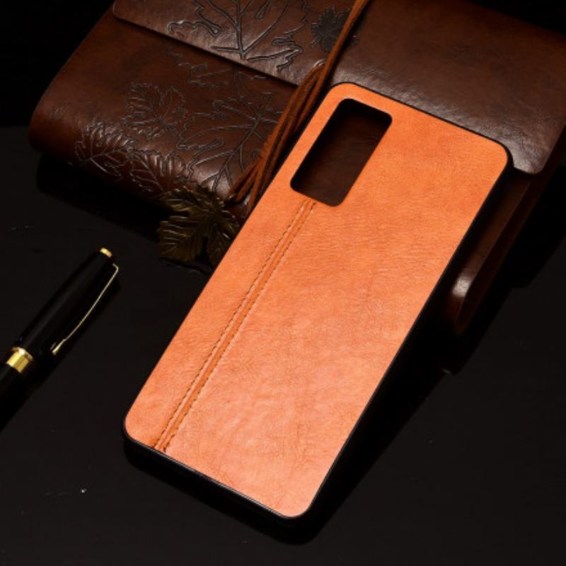 Capa De Celular Para Vivo X60 Efeito Couro Couture